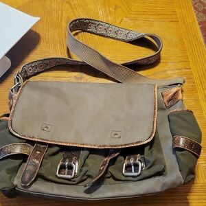 GAP Olive Green and Brown Women's Tote Bag